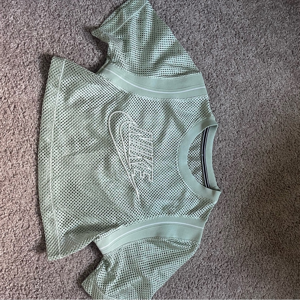 Nike Light Green Mesh Crop Top